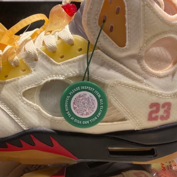 OFF-WHITE X Nike Air Jordan 5 Sail - Picture 14 of 15